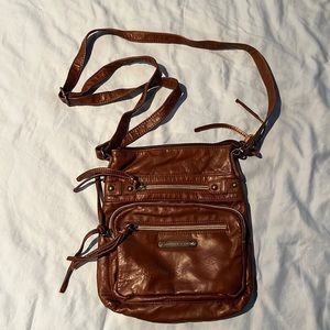 Brown Blue Stone Mountain Zippered crossbody